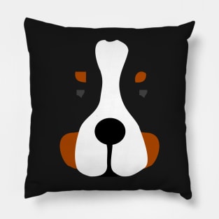 Bernese Mountain Dog Face Silhouette Pillow