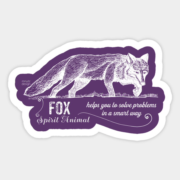 Spirit animal - Fox - white - Fox - Sticker | TeePublic Spirit animal - Fox - white - Fox - Sticker | TeePublic