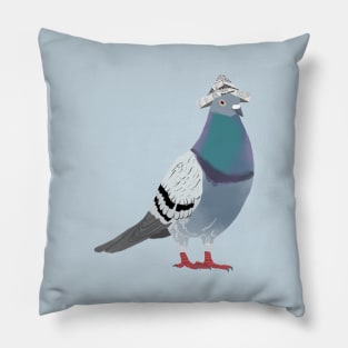 Pigeon with Newspaper Hat Pillow