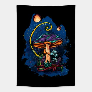 Magic purple and turquoise mushroom Tapestry