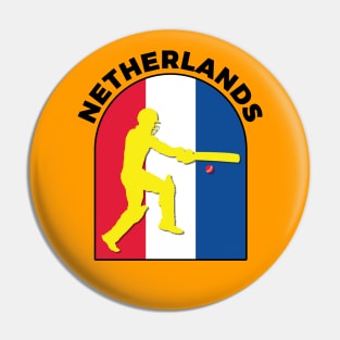 Netherlands Cricket Batsman Netherlands Flag Pin