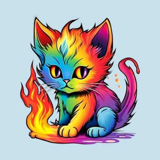 Kitten Spectrum - Rainbow Tail Blaze Tee T-Shirt