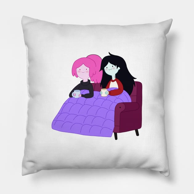 Marceline and Bubblegum Pillow by maxtrology