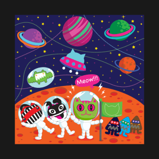 Space Cat in Cat Planet. MEOW!!! T-Shirt