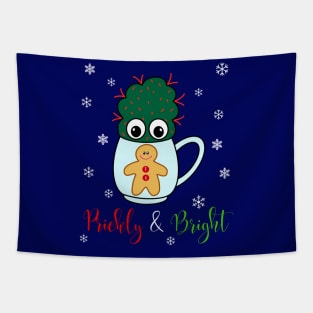Prickly And Bright - Small Cactus With Red Spikes In Christmas Mug Tapestry