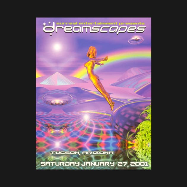 the vintage rave poster of dreamscapes by PSYCH90