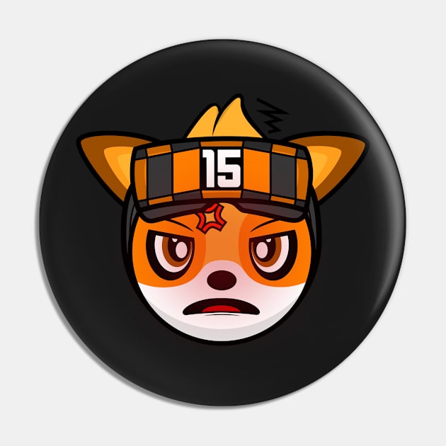 Angry Gamer Fox Strattzr Pin by MOULE