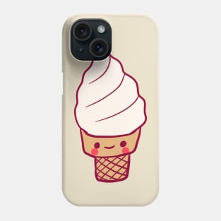 Vanilla ice cream illustration Phone Case