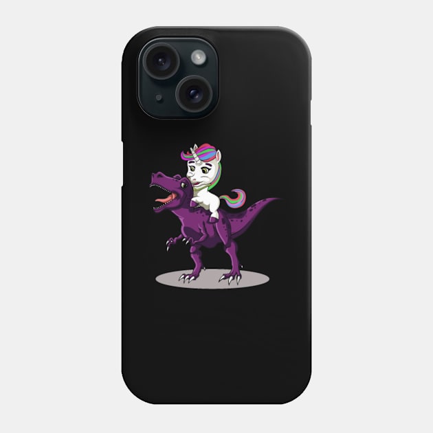 Unicorn riding Dinosaur TShirt I TRex gift Phone Case by Xizin Gao