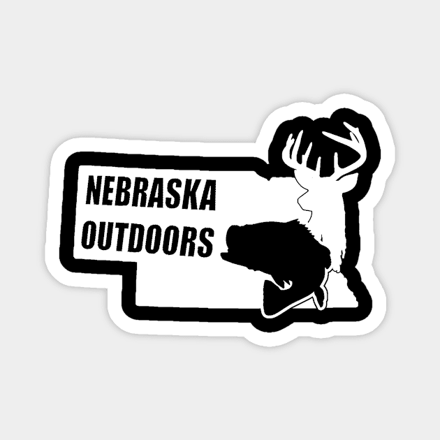 White Logo Magnet by Nebraska Outdoors