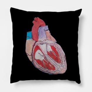 hand drawn heart anatomy Pillow