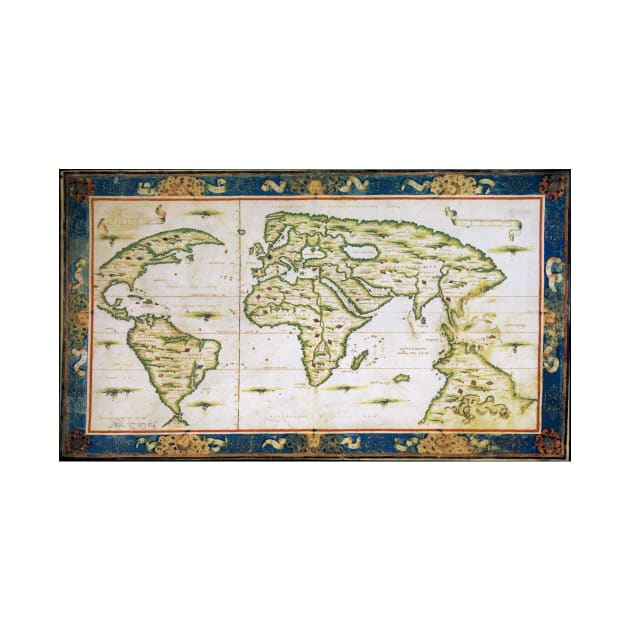 Vintage Map of The World (1566) by Bravuramedia