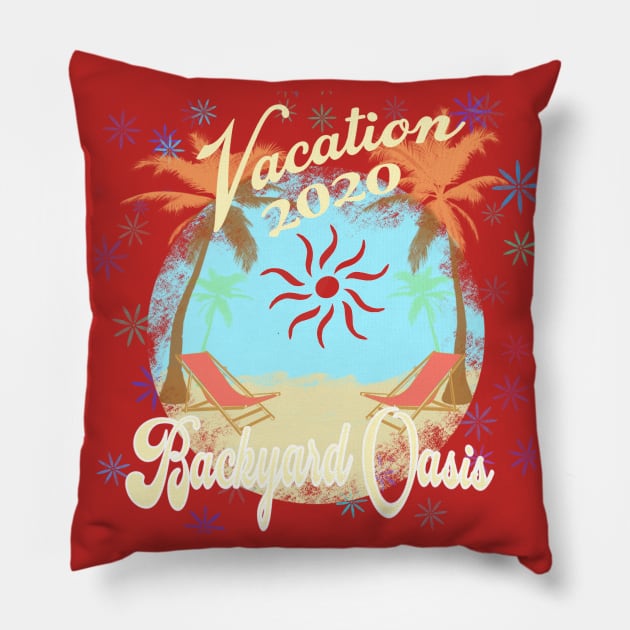 Vaca-Staycation 2020 Pillow by Danispolez_illustrations