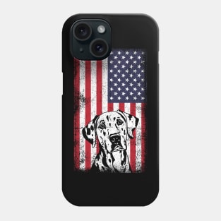 Vintage Dalmatian American Flag 4th Of July Phone Case