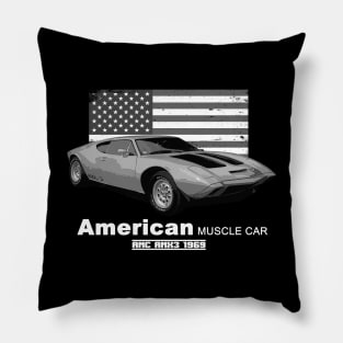 AMX3 American Muscle Car 60s 70s Old is Gold Pillow