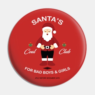 Santa's Coal Club Pin