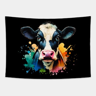 Watercolor Holstein Cow Tapestry