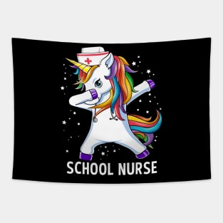 Dabbing Unicorn School Nurse Funny Gift Tapestry