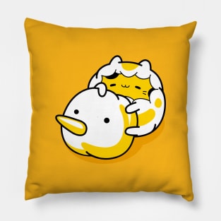 yellow cat hello winter Pillow