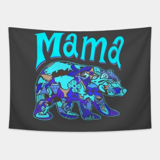 Mama Bear Blurple - funny parenting quotes Tapestry