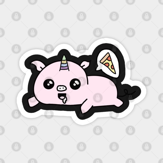 Hungry drooling pigacorn Magnet by AikoAthena