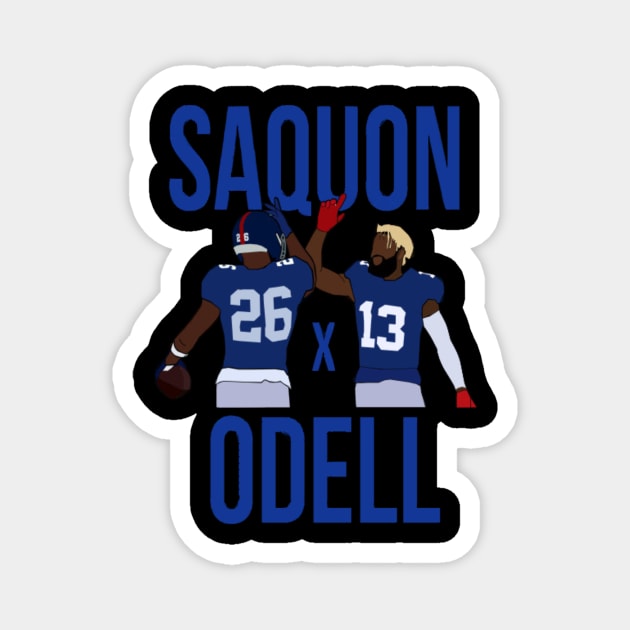 Saquon Barkley and Odell Beckham Jr Saquon x Odell - New York Giants Magnet by IveyEricssonArt