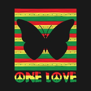 Rasta Reggae Butterfly Hippie Insects T-Shirt