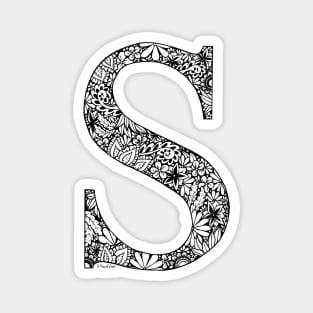 Floral Letter Capital S I Magnet