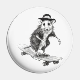 Opossum On A Skateboard: Made You Look Pin