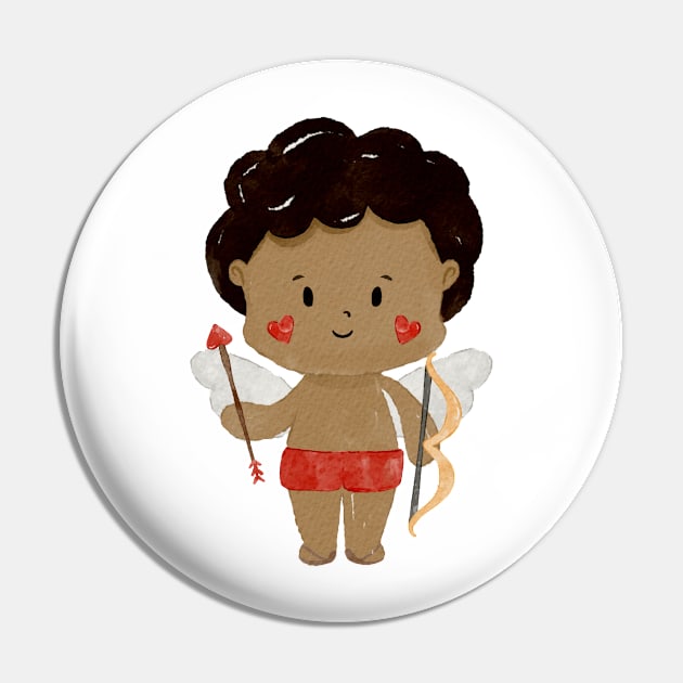 Cute Valentines day Angel Cupid Pin by MutchiDesign