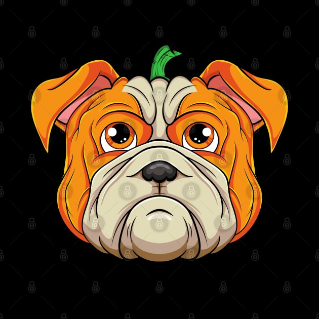 English Bulldog Pumpkin Head Halloween Costume by HCMGift