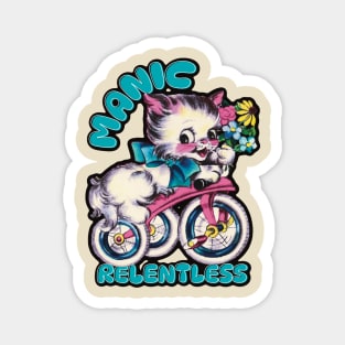 Mannic Relentless Kitten on a Bike Magnet