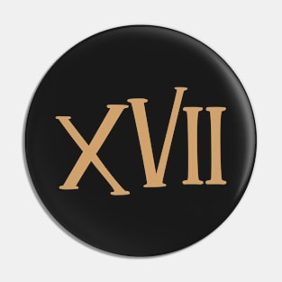 XVII Gold Roman Numerals Pin