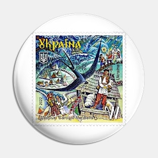 Ukraine Stamp Shchedryk, Carol of the Bells Pin