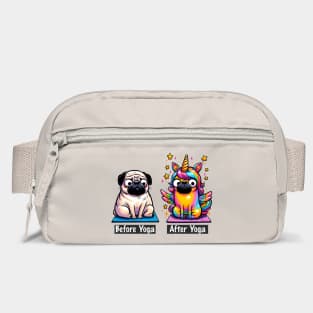 Pug Before and After Yoga Funny Meditation design Bag