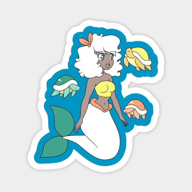 Mermaid with her Turtles Magnet by saradaboru