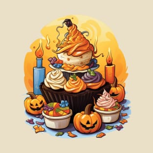 Enchanting Eats Delight in a Halloween Dessert Journey T-Shirt