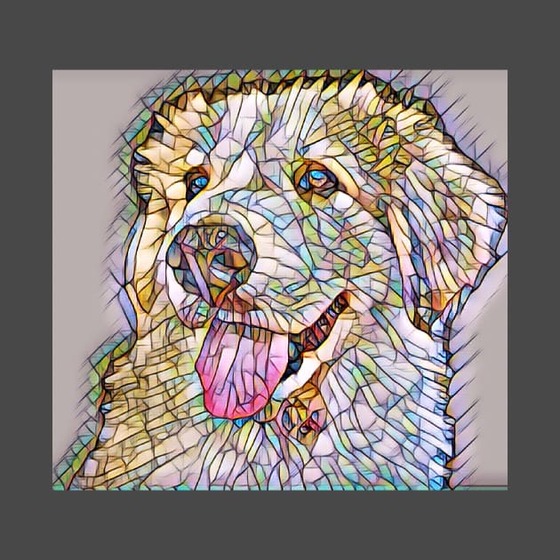 Great Pyrenees on Stained Glass by rford191