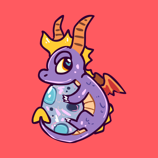 Spyro with Egg by sky665