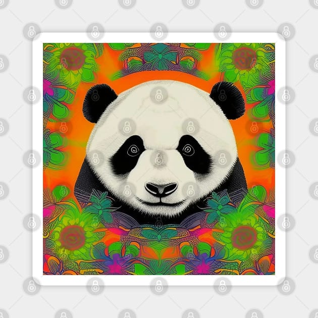 Pablo the Flower Power Panda Magnet by Davey's Designs