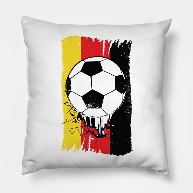 Vintage German Flag with Football // Retro Germany Soccer Pillow by SLAG_Creative