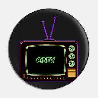 Retro TV | Obey | Pop Art Pin