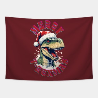 Merry T-Rexmas Funny Tee Tapestry