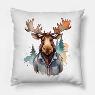 Moose in a shirt Pillow