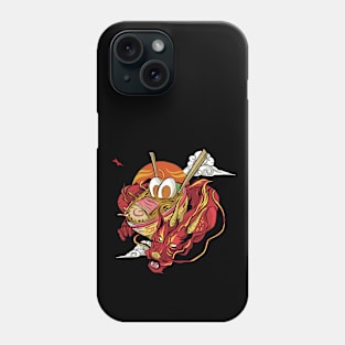 Japanese Dragon With Ramen Bowl Phone Case