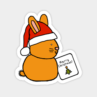 Cute Bunny Says Merry Christmas Magnet