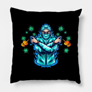 Fight Against Illustration Pillow