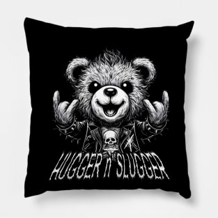 Cute and Metalhead Teddy Bear Pillow