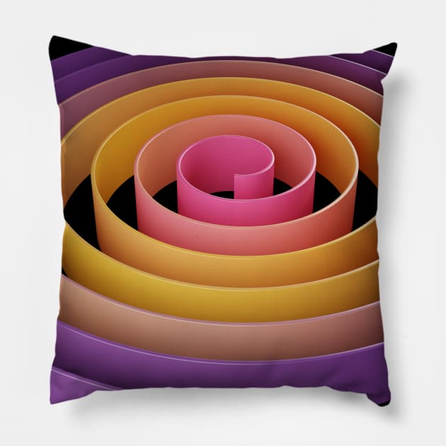 Spiral Shape Abstract Modern Art Pillow by McNutt