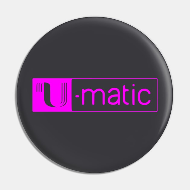 3/4" U-matic Purple logo Umatic Pin by PMM